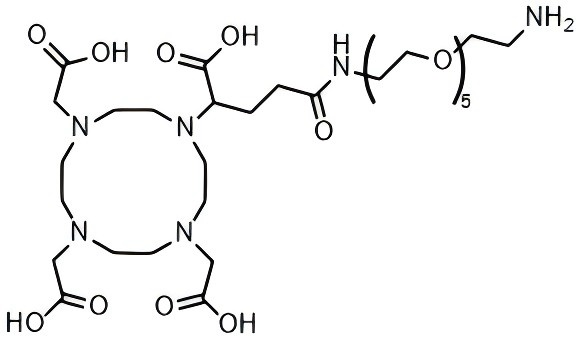 2,2′,2”-(10-(1-amino-22-carboxy-19-oxo-3,6,9,12,15-pentaoxa-18-azadocosan-22-yl)-1,4,7,10-tetraazacyclododecane-1,4,7-triyl)triacetic acid